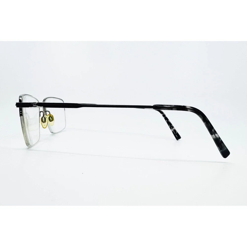 Turboflex Eyeglasses Mens Black Semi Rimless TF560 53-18-140